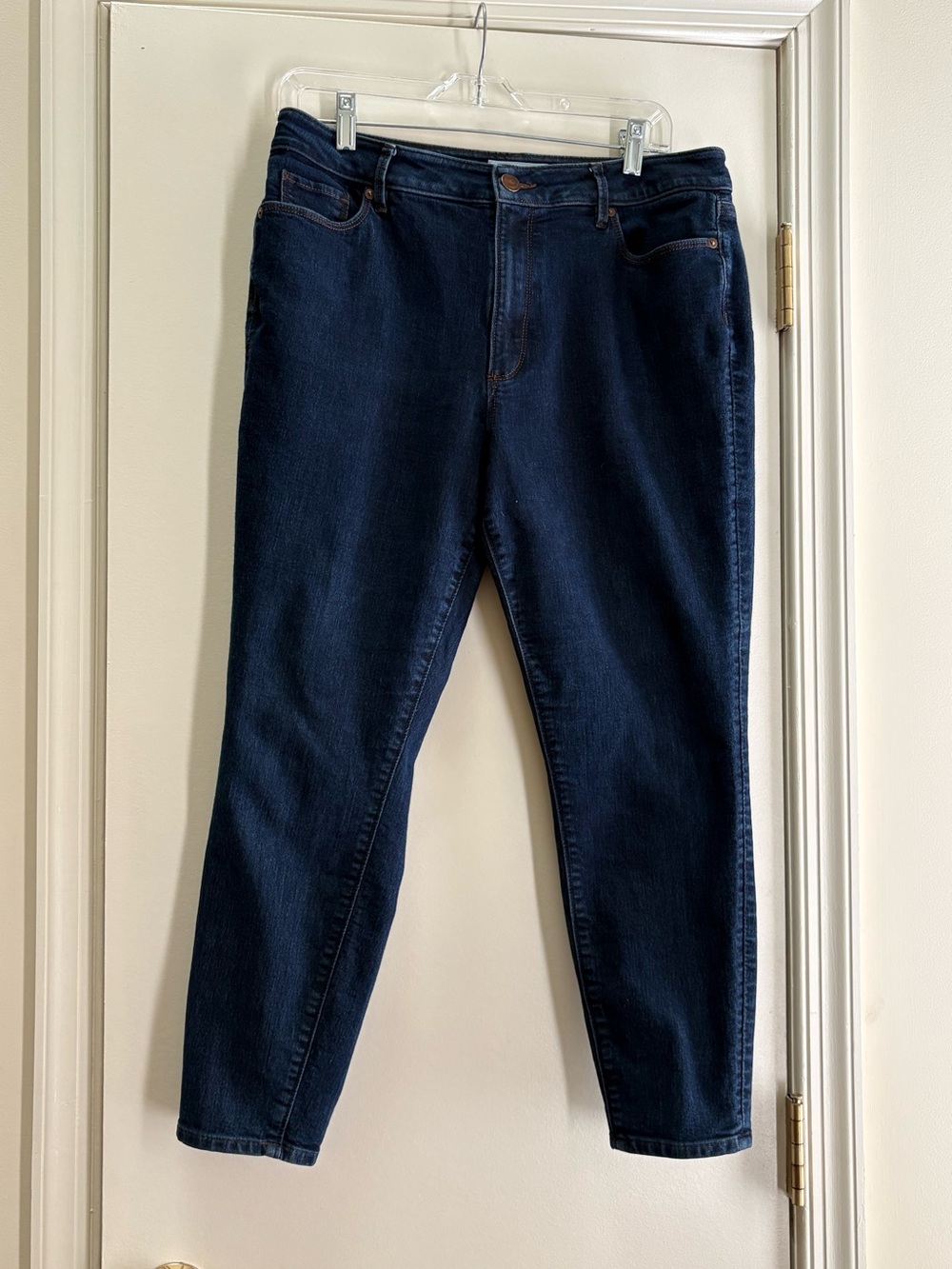 Loft Curvy High Waist Skinny Ankle Dark Navy Jeans